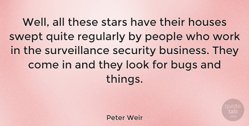 Peter Weir Quote About Stars, Business, People: Well All These Stars Have...