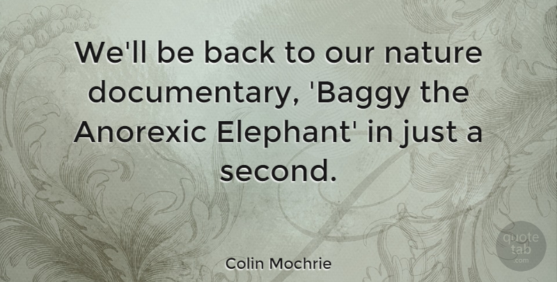 Colin Mochrie Quote About Elephants, Documentaries, Anorexics: Well Be Back To Our...