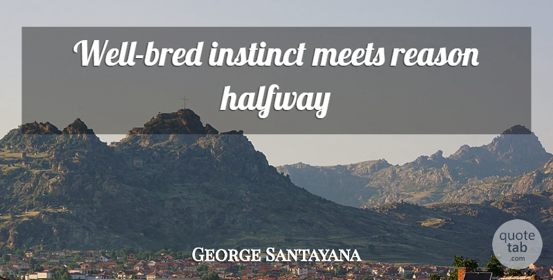 George Santayana Quote About Intuition, Reason, Instinct: Well Bred Instinct Meets Reason...