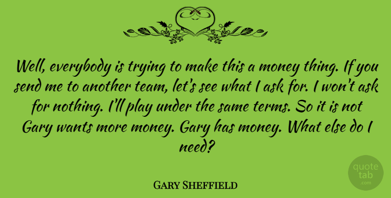 Gary Sheffield Quote About American Athlete, Ask, Everybody, Gary, Money: Well Everybody Is Trying To...