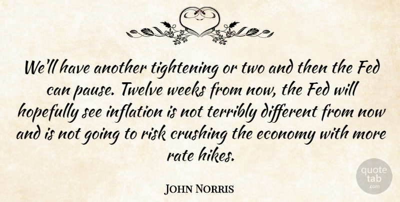 John Norris Quote About Crushing, Economy, Fed, Hopefully, Inflation: Well Have Another Tightening Or...