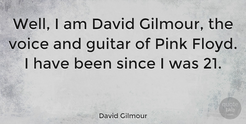 David Gilmour Quote About David, Since: Well I Am David Gilmour...