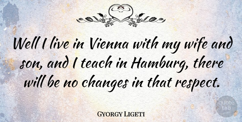 Gyorgy Ligeti Quote About Son, Wife, Vienna: Well I Live In Vienna...