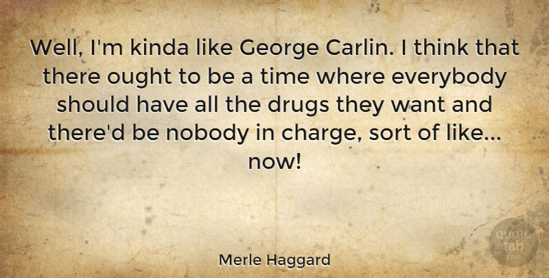 Merle Haggard Quote About Thinking, Should Have, Drug: Well Im Kinda Like George...