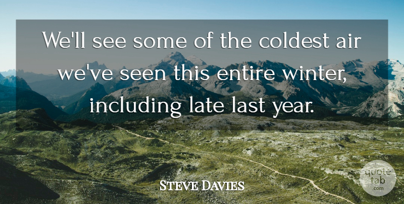 Steve Davies Quote About Air, Entire, Including, Last, Late: Well See Some Of The...