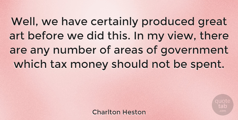 Charlton Heston Quote About Art, Government, Views: Well We Have Certainly Produced...