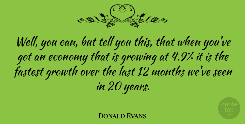 Donald Evans Quote About Years, Growth, Growing: Well You Can But Tell...
