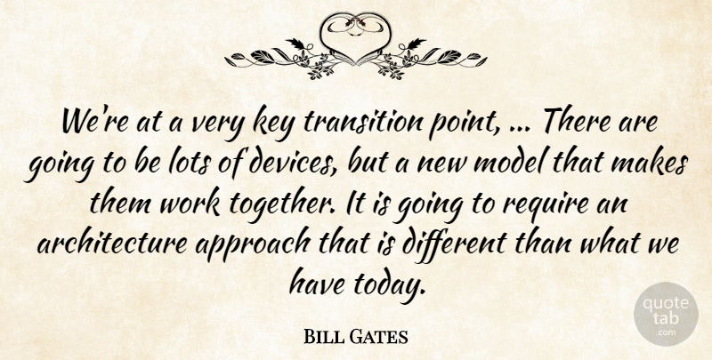 Bill Gates Quote About Approach, Architecture, Key, Lots, Model: Were At A Very Key...