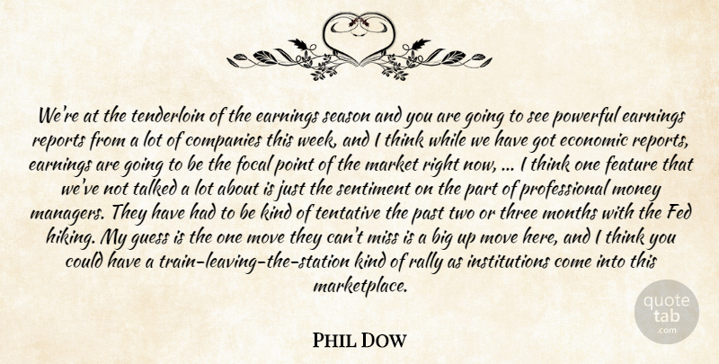 Phil Dow Quote About Companies, Earnings, Economic, Feature, Fed: Were At The Tenderloin Of...