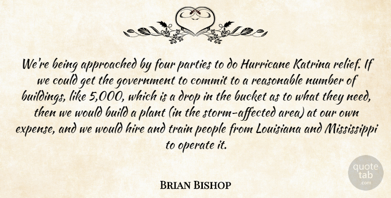 Brian Bishop Quote About Bucket, Build, Commit, Drop, Four: Were Being Approached By Four...