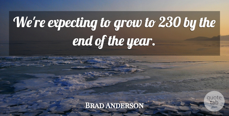 Brad Anderson Quote About Expecting, Grow: Were Expecting To Grow To...