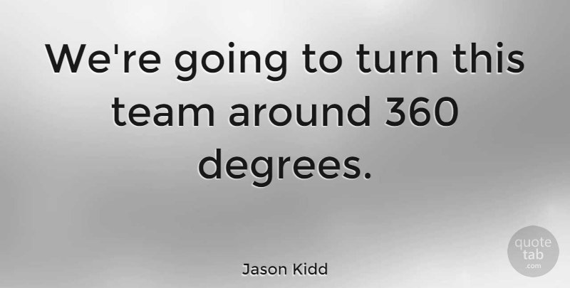Jason Kidd Quote About Teamwork, Sports, Witty: Were Going To Turn This...