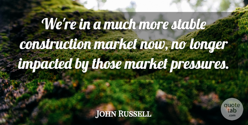 John Russell Quote About Longer, Market, Stable: Were In A Much More...