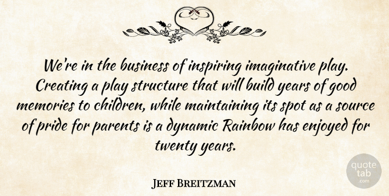 Jeff Breitzman Quote About Build, Business, Creating, Dynamic, Enjoyed: Were In The Business Of...