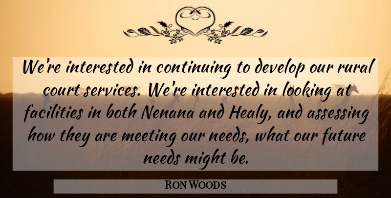 Ron Woods Quote About Both, Continuing, Court, Develop, Facilities: Were Interested In Continuing To...