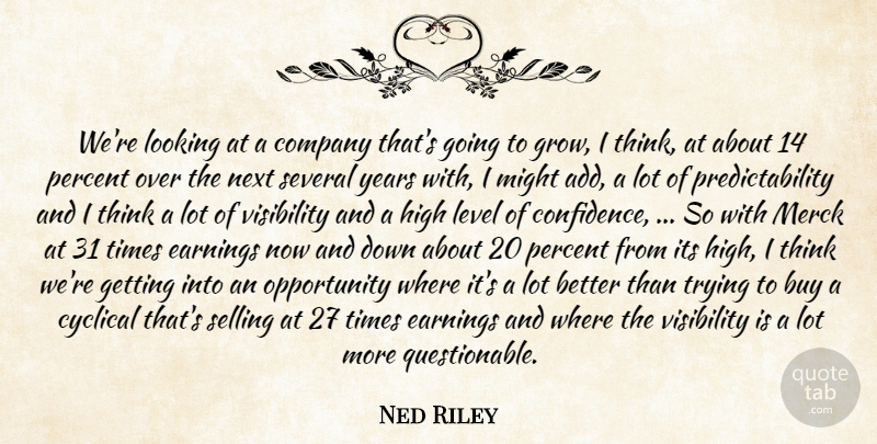 Ned Riley Quote About Buy, Company, Cyclical, Earnings, High: Were Looking At A Company...