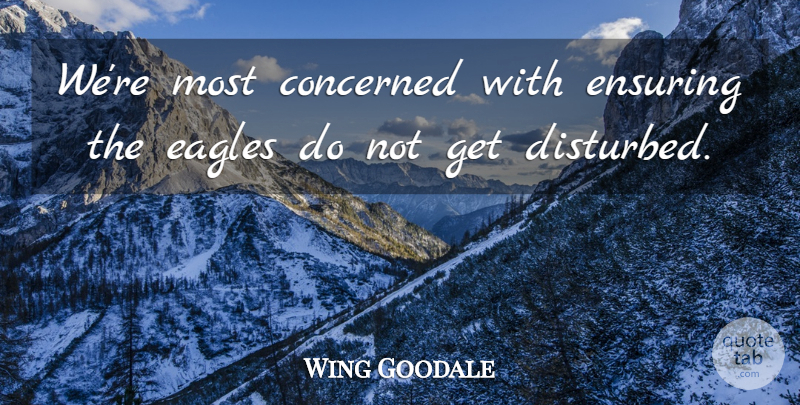 Wing Goodale Quote About Concerned, Eagles, Ensuring: Were Most Concerned With Ensuring...