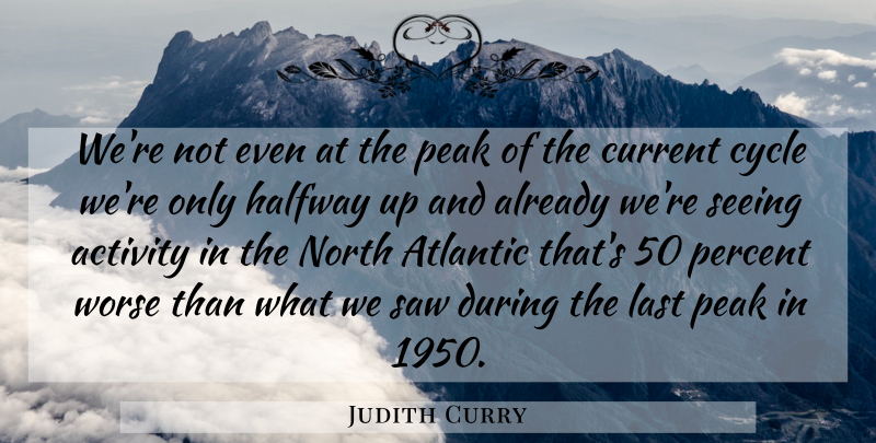 Judith Curry Quote About Activity, Atlantic, Current, Cycle, Halfway: Were Not Even At The...