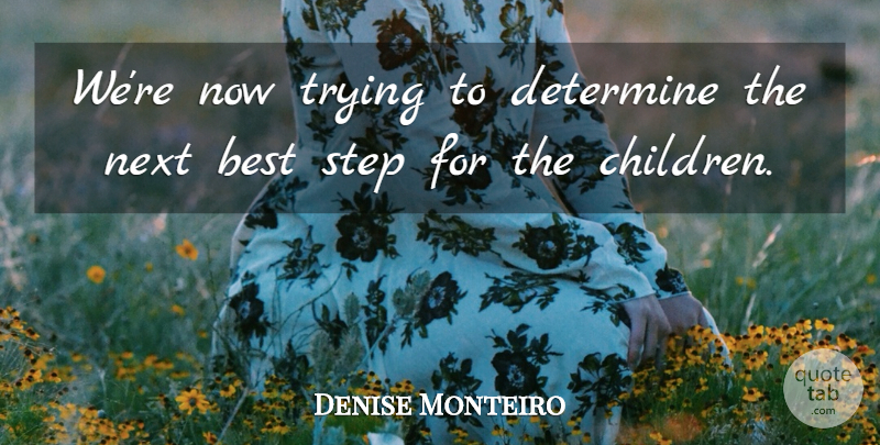 Denise Monteiro Quote About Best, Determine, Next, Step, Trying: Were Now Trying To Determine...