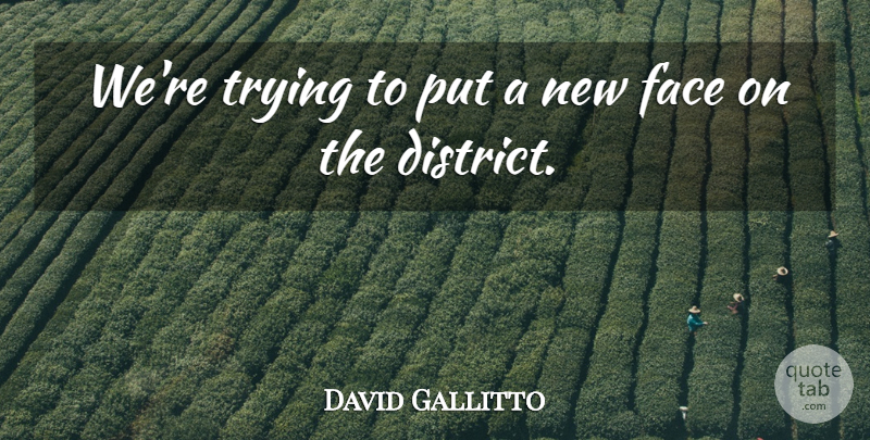 David Gallitto Quote About Face, Trying: Were Trying To Put A...