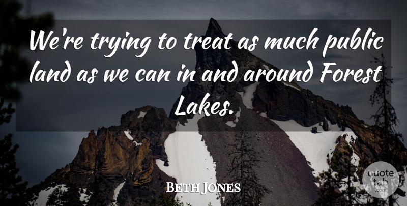 Beth Jones Quote About Forest, Land, Public, Treat, Trying: Were Trying To Treat As...