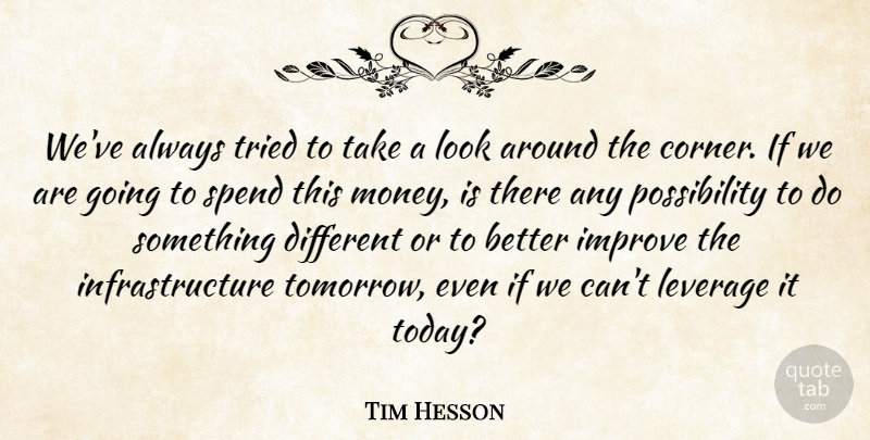 Tim Hesson Quote About Improve, Leverage, Spend, Tried: Weve Always Tried To Take...
