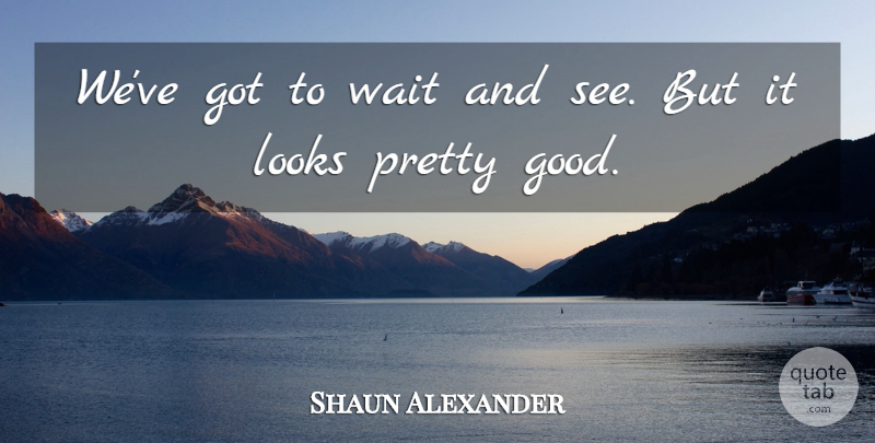 Shaun Alexander Quote About Looks, Wait: Weve Got To Wait And...