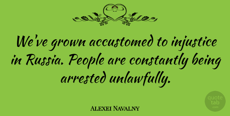 Alexei Navalny Quote About Russia, People, Injustice: Weve Grown Accustomed To Injustice...