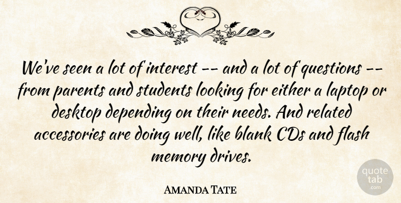 Amanda Tate Quote About Blank, Cds, Depending, Desktop, Either: Weve Seen A Lot Of...