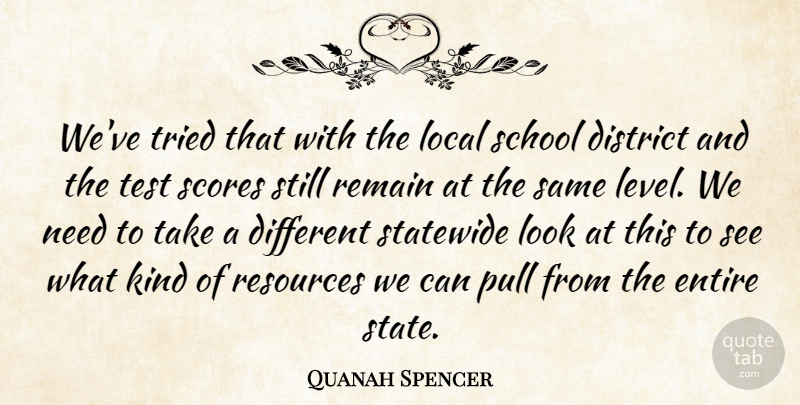 Quanah Spencer Quote About District, Entire, Local, Pull, Remain: Weve Tried That With The...