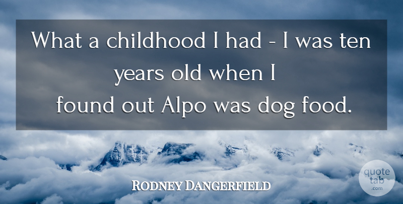Rodney Dangerfield Quote About Dog, Years, Childhood: What A Childhood I Had...