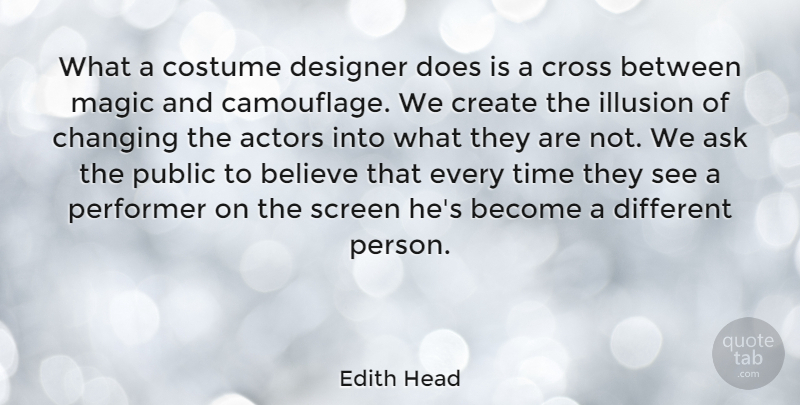 Edith Head Quote About Believe, Magic, Doe: What A Costume Designer Does...