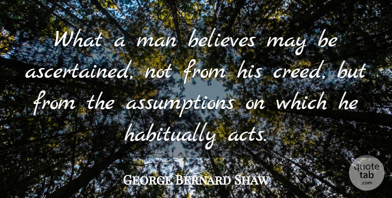 George Bernard Shaw Quote About Faith, Believe, Men: What A Man Believes May...