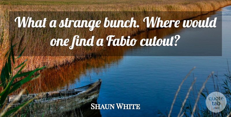 Shaun White Quote About Strange: What A Strange Bunch Where...