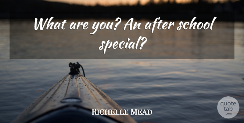 Richelle Mead Quote About School, Special, Vampire Academy: What Are You An After...