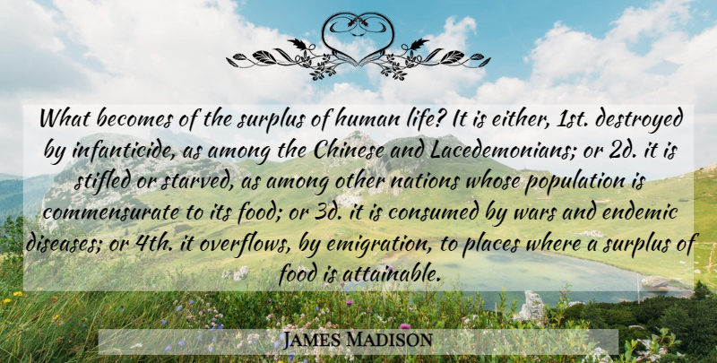 James Madison Quote About War, Chinese, Balance: What Becomes Of The Surplus...