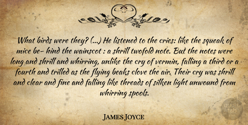 James Joyce Quote About Fall, Light, Air: What Birds Were They He...