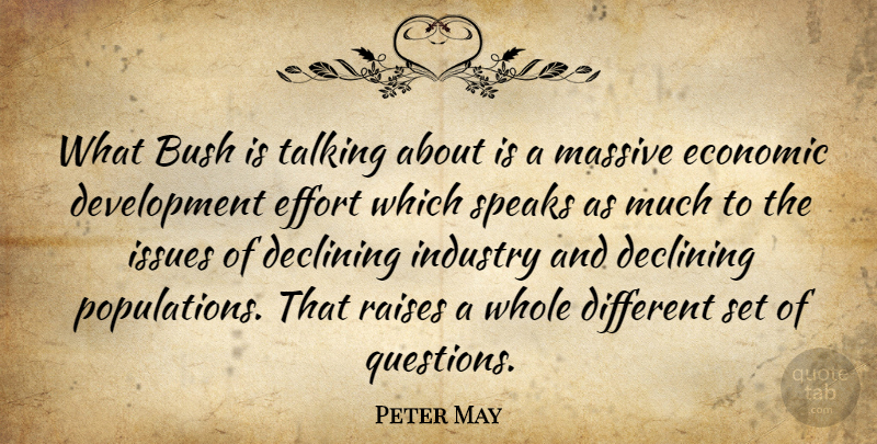 Peter May Quote About Bush, Declining, Economic, Effort, Industry: What Bush Is Talking About...