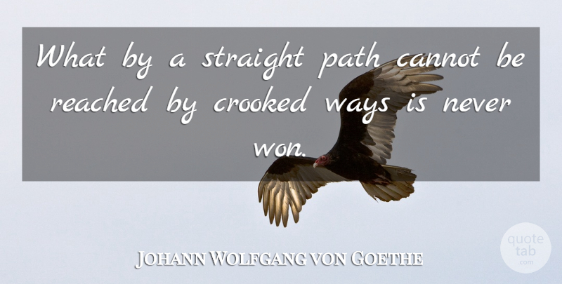 Johann Wolfgang von Goethe Quote About Way, Path, Literature: What By A Straight Path...
