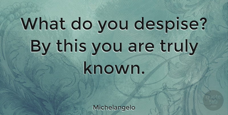 Michelangelo Quote About undefined: What Do You Despise By...