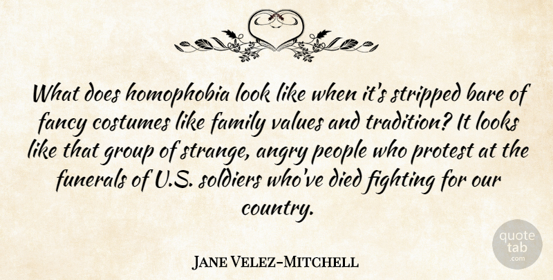 Jane Velez-Mitchell Quote About Bare, Costumes, Died, Family, Fancy: What Does Homophobia Look Like...