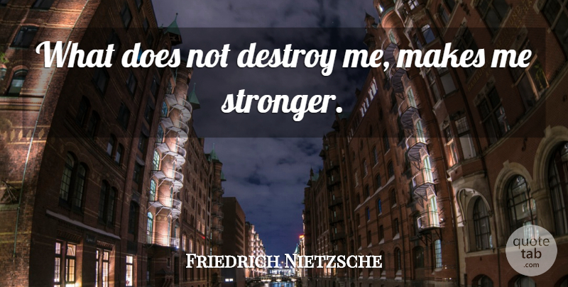 Friedrich Nietzsche Quote About Positive, Depression, Attitude: What Does Not Destroy Me...
