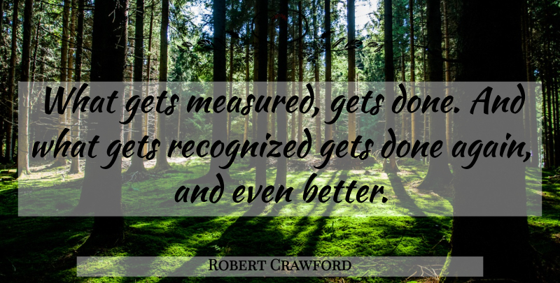 Robert Crawford Quote About Done, Inspirational Customer Service: What Gets Measured Gets Done...