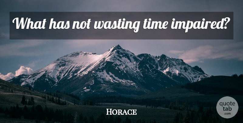 Horace Quote About Wasting Time, Not Wasting Time: What Has Not Wasting Time...