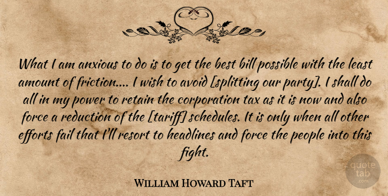William Howard Taft Quote About Party, Fighting, People: What I Am Anxious To...