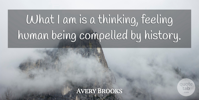 Avery Brooks Quote About Thinking, Feelings, Humans: What I Am Is A...