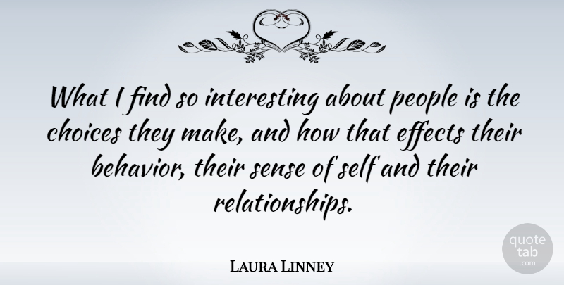 Laura Linney Quote About Self, People, Interesting: What I Find So Interesting...