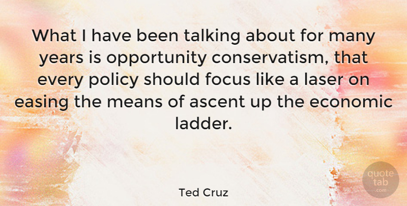 Ted Cruz Quote About Ascent, Easing, Means, Opportunity, Policy: What I Have Been Talking...
