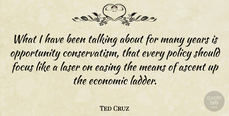 Ted Cruz Quote About Ascent, Easing, Means, Opportunity, Policy: What I Have Been Talking...