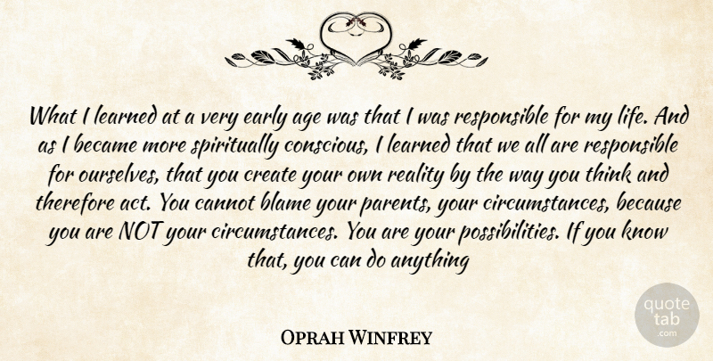 Oprah Winfrey Quote About Reality, Thinking, Parent: What I Learned At A...
